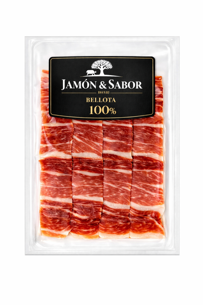 Prosciutto Iberico Bellota 100% Affettato a Coltello 100G | Jamón & Sabor Minorca