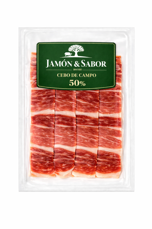 Prosciutto iberico 50% di CEBO DE CAMPO Affettato a Coltello 100g | Jamón & Sabor Minorca (Copia)